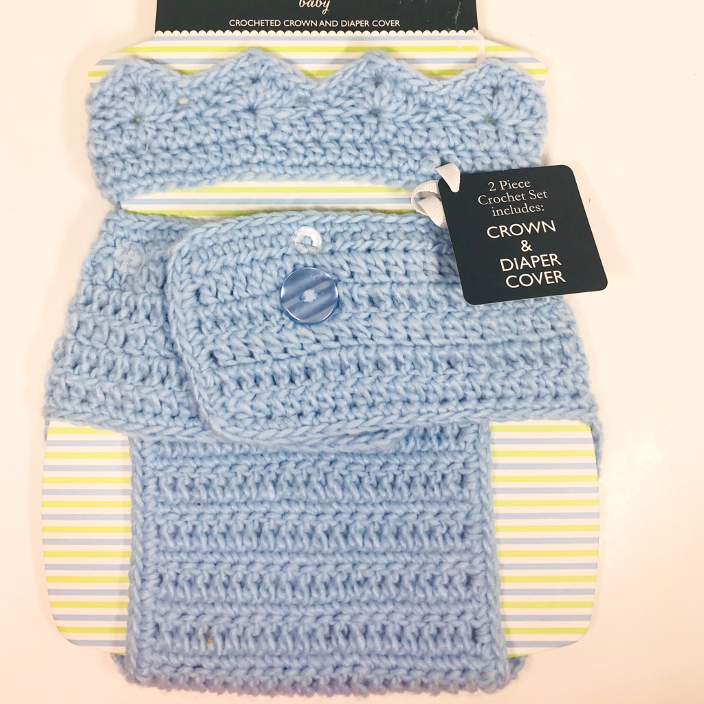 Brand New Laura Ashley 2 Piece Crochet Diaper Covr